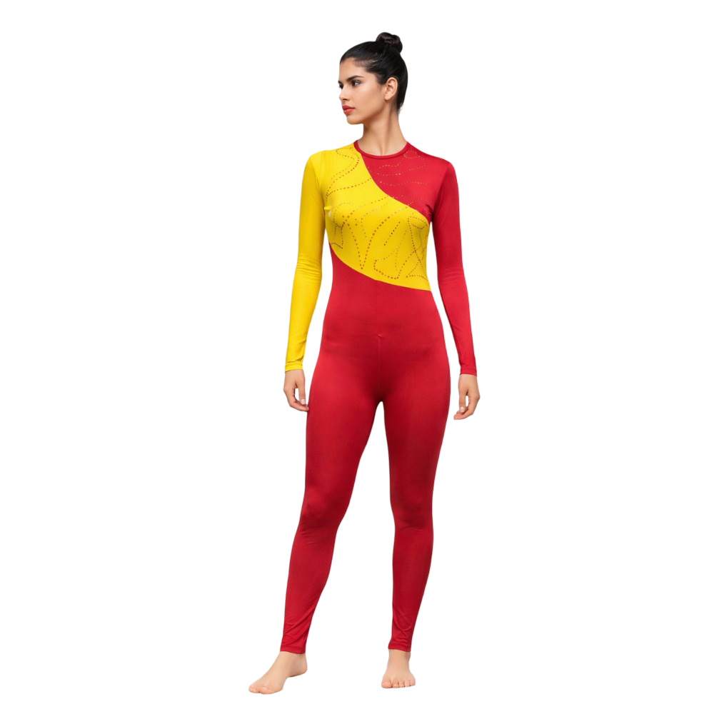Solar Flow One Piece Costume made for Yoga, Aerial, Zumba & Acro Dance