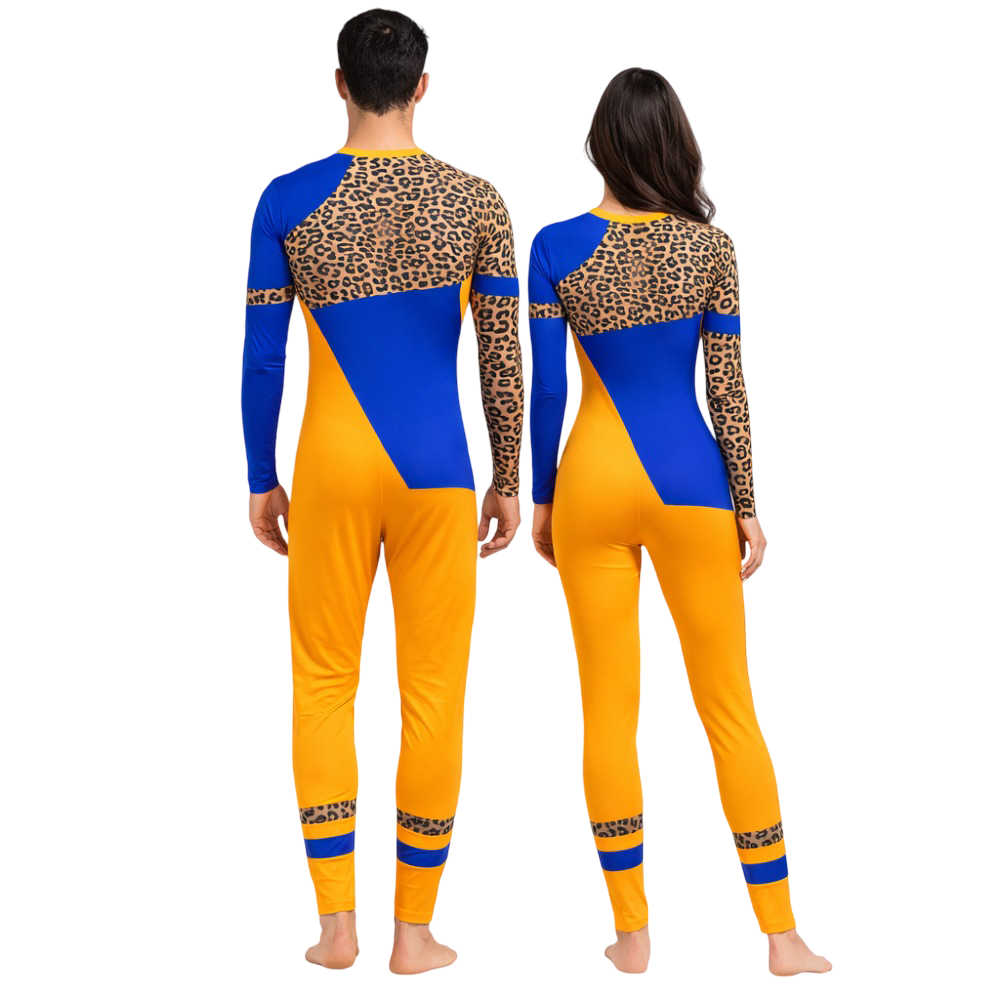 Vibrant Leopard Texture Unitard/Bodysuit made for Yoga, Free Style Dance, Acro Dance, Aerial & Zumba