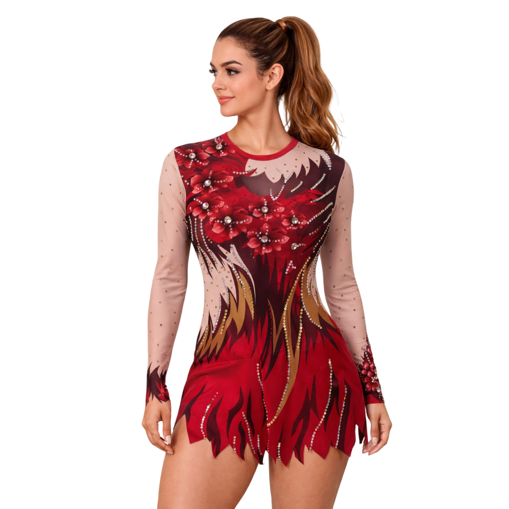 Lumora Leotard tailored for Rhythmic Gymnastics, Rhythmic Yoga, Silk Aerial, Roller, Ice, Blade & Figure Skating