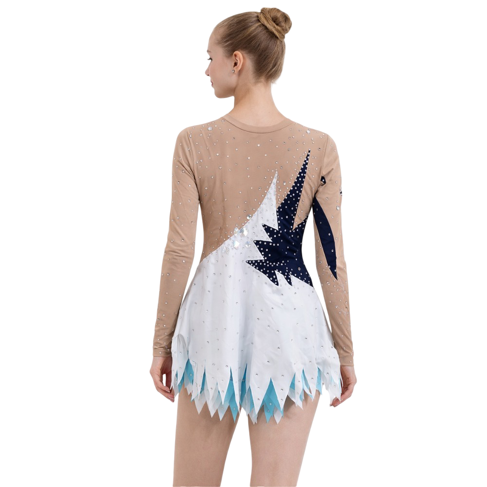 Aquatic Hue Leotard designed for Rhythmic Gymnastics, Free Style Dance, Ice, Roller, Blade & Figure Skating
