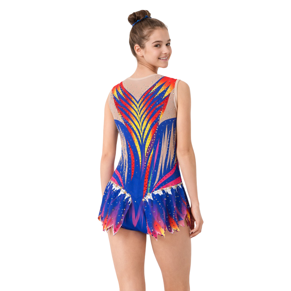 Exclusive Vibrant Rainbow Leotard designed Rhythmic Gymnastics, Yoga, Acrobatics, Aerial, Step Up, Acro Dance & Aerobics