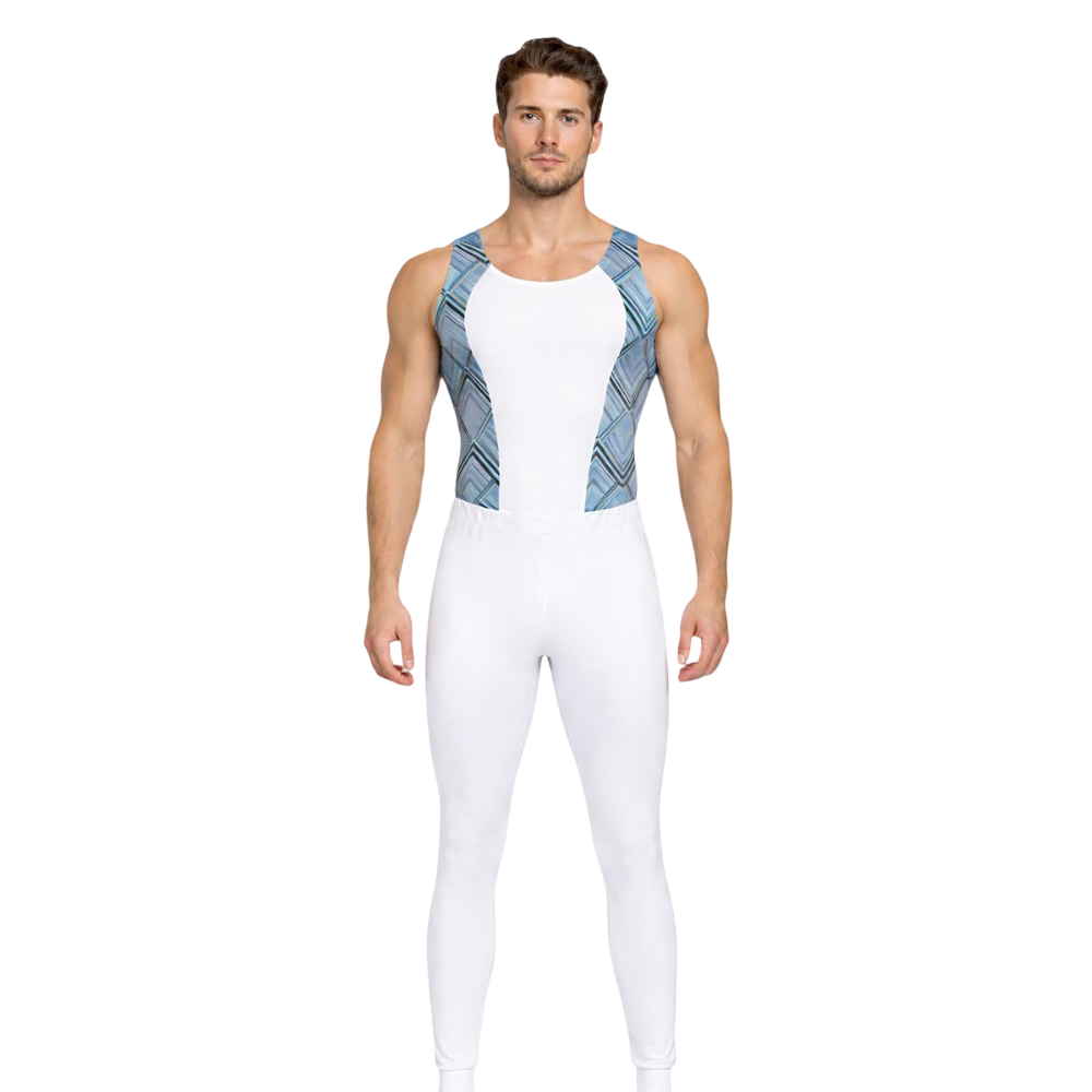 Printed Grey & White Costume Set for Boys & Men for Artistic Gymnastics, Artistic Yoga, Gym Workouts & Other Physical Activities