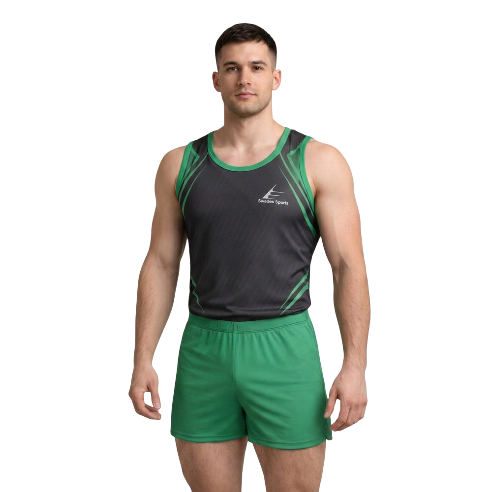 Printed Tilted Line Soldiery Men Costume Set for Artistic Gymnastics, Artistic Yoga, Mallkhamb & Other Physical Activity