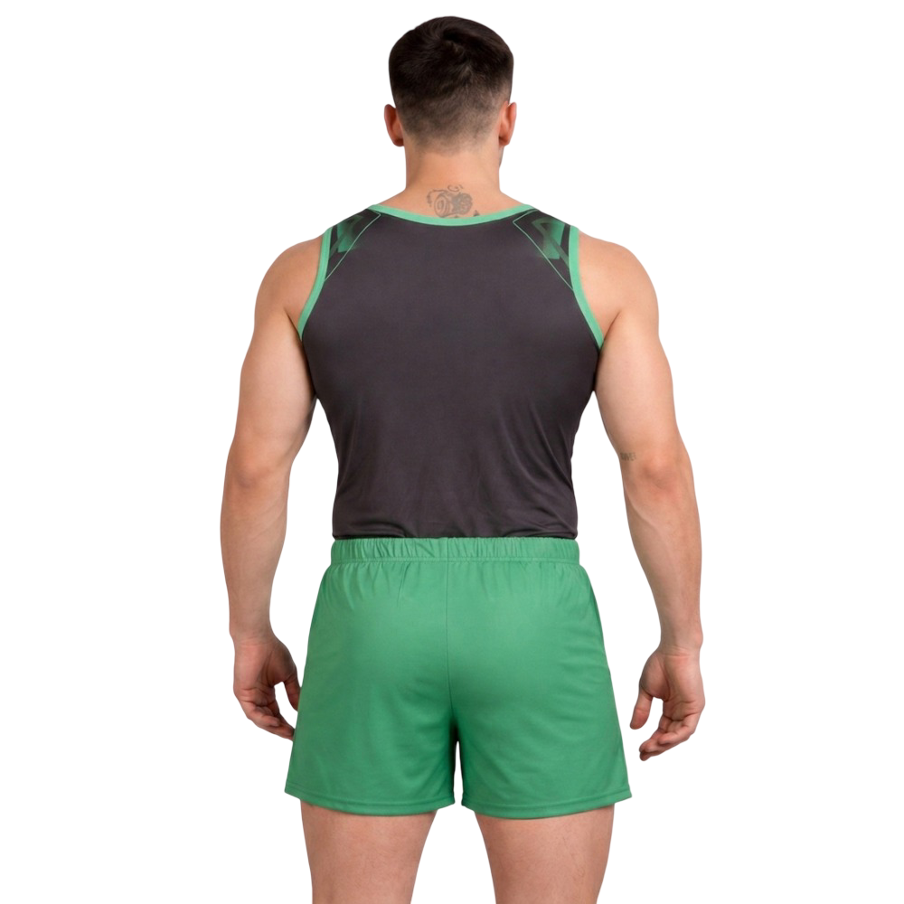 Printed Tilted Line Soldiery Men Costume Set for Artistic Gymnastics, Artistic Yoga, Mallkhamb & Other Physical Activity