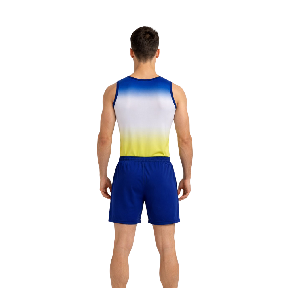 Gradient White To Yellow Acrobatics/Aerobics Costume Set
