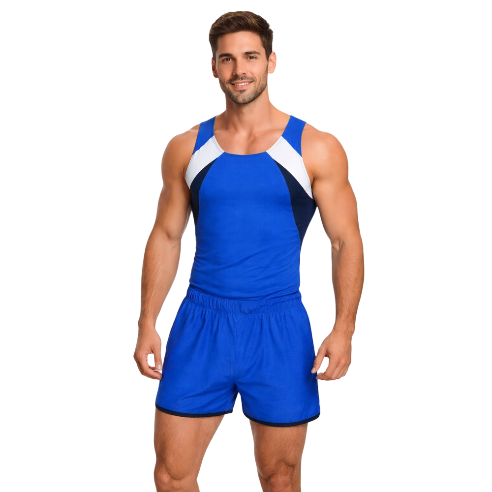 Blue Young Flow Costume Set Designed for Training and Competition for Artistic Gymnastics, Yoga, Gym Workouts, and Other Physical Activities