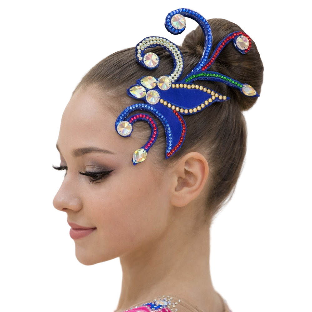 Blue bliss hair accessories for rhythmic gymnastics